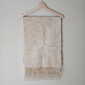 Johnstons 100% Cashmere Scarf - Beige / Cream - 78 x 14 in